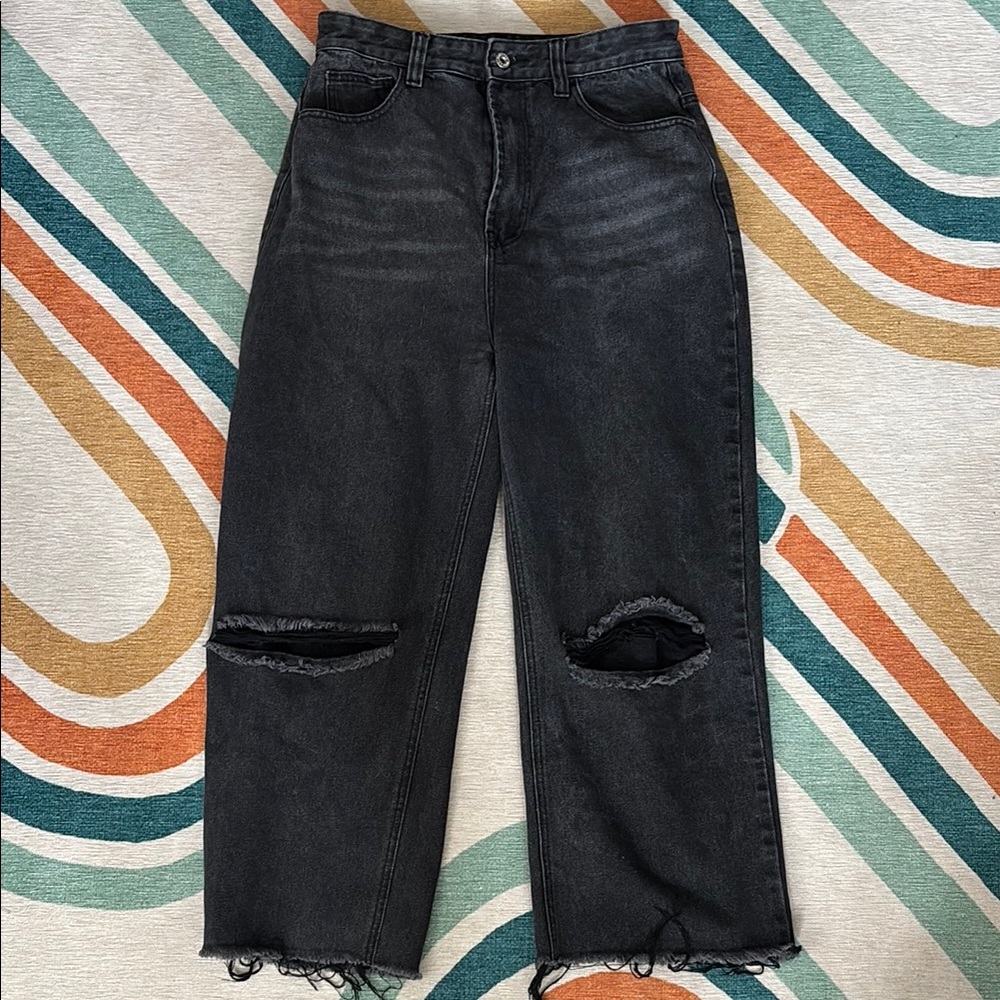 Beginning Boutique dark gray/black Distressed Jeans